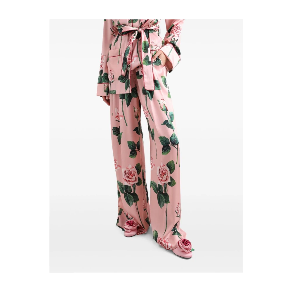 Dolce & Gabbana Roze Stijlvolle Broek Multicolor Dames