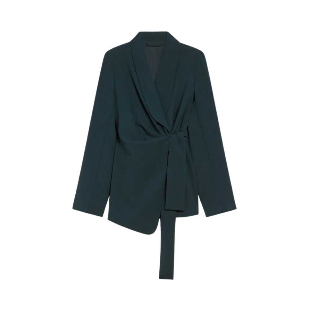 Max Mara Gedrapeerd jasje met V-hals Green Dames