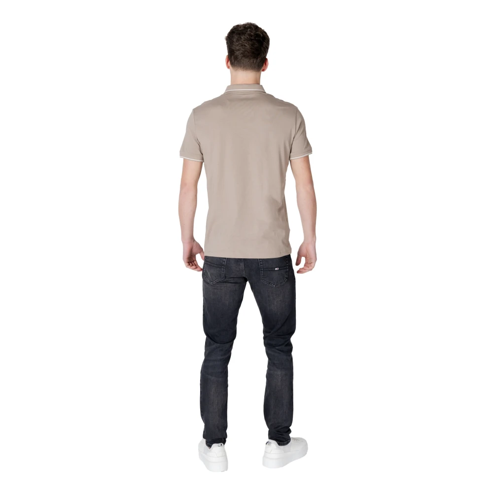 Armani Exchange Polo Korte Mouw Lente Zomer Collectie Beige Heren