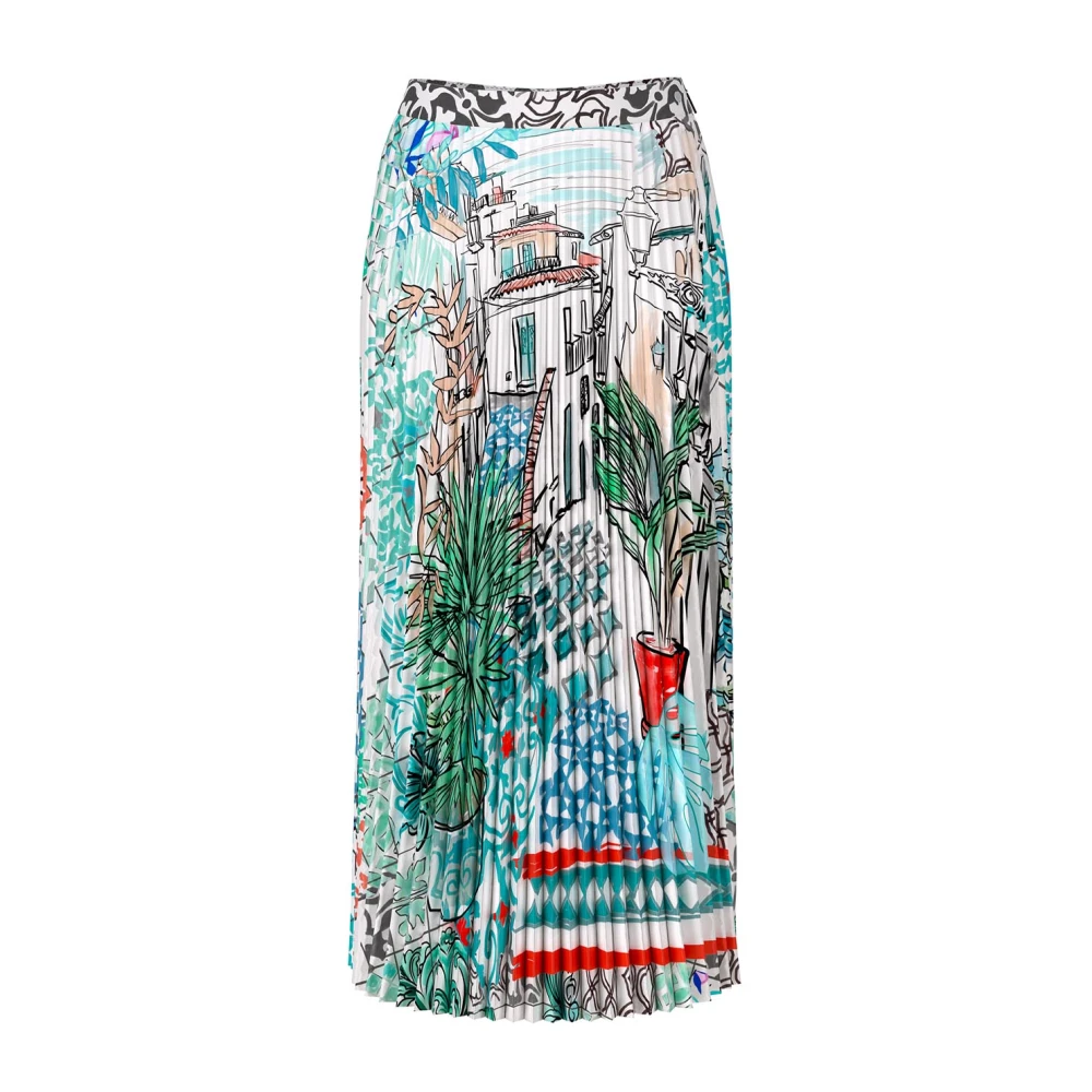 Marc Cain Abstracte Maxi Rok met Plooien Multicolor Heren