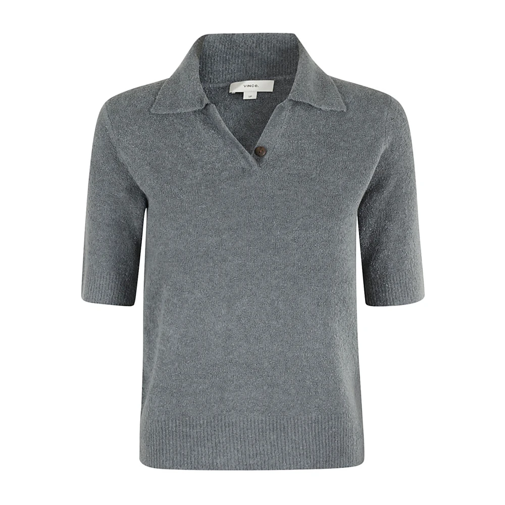 Vince Boucle Polo Shirt Gray Dames