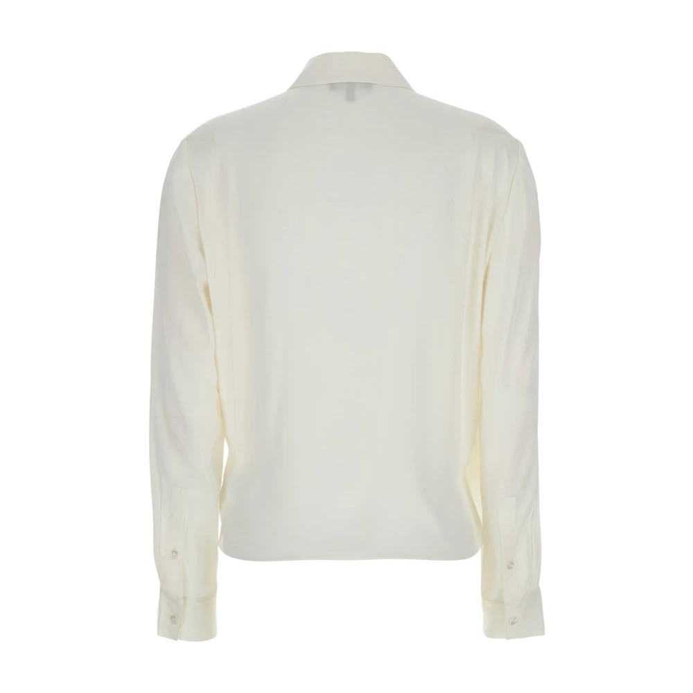 Theory Zijden Crossover Blouse Wit White Dames