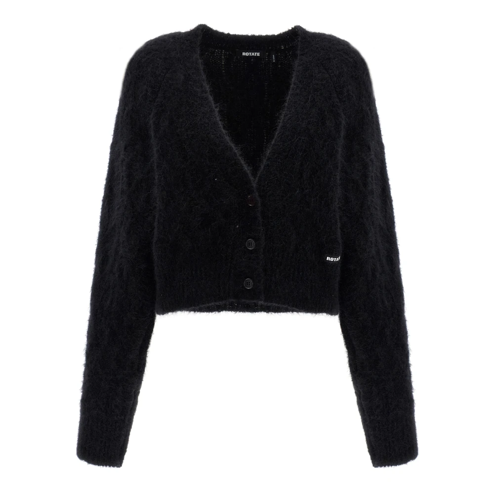 Rotate Birger Christensen Women's Black Fluffy Knit Cardigan - Cardigans - M - Knitwear