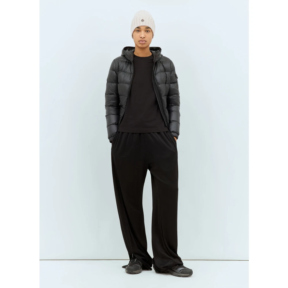 Moncler Quilted Hooded Down Jacket Black Dames