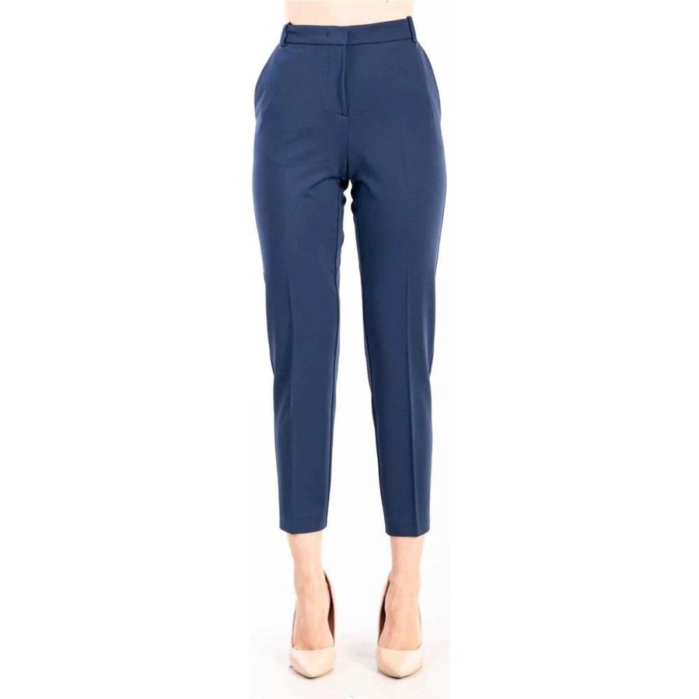 Pinko Cigarette-fit broek in technische stof Blue Dames