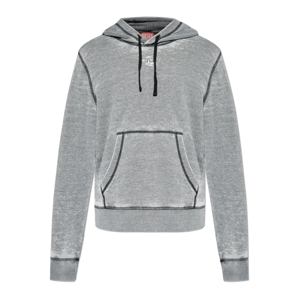 Diesel Herr Grå Sweatshirts & Hoodies S, Bomull, S-Ginn-Hood Sweatshirt