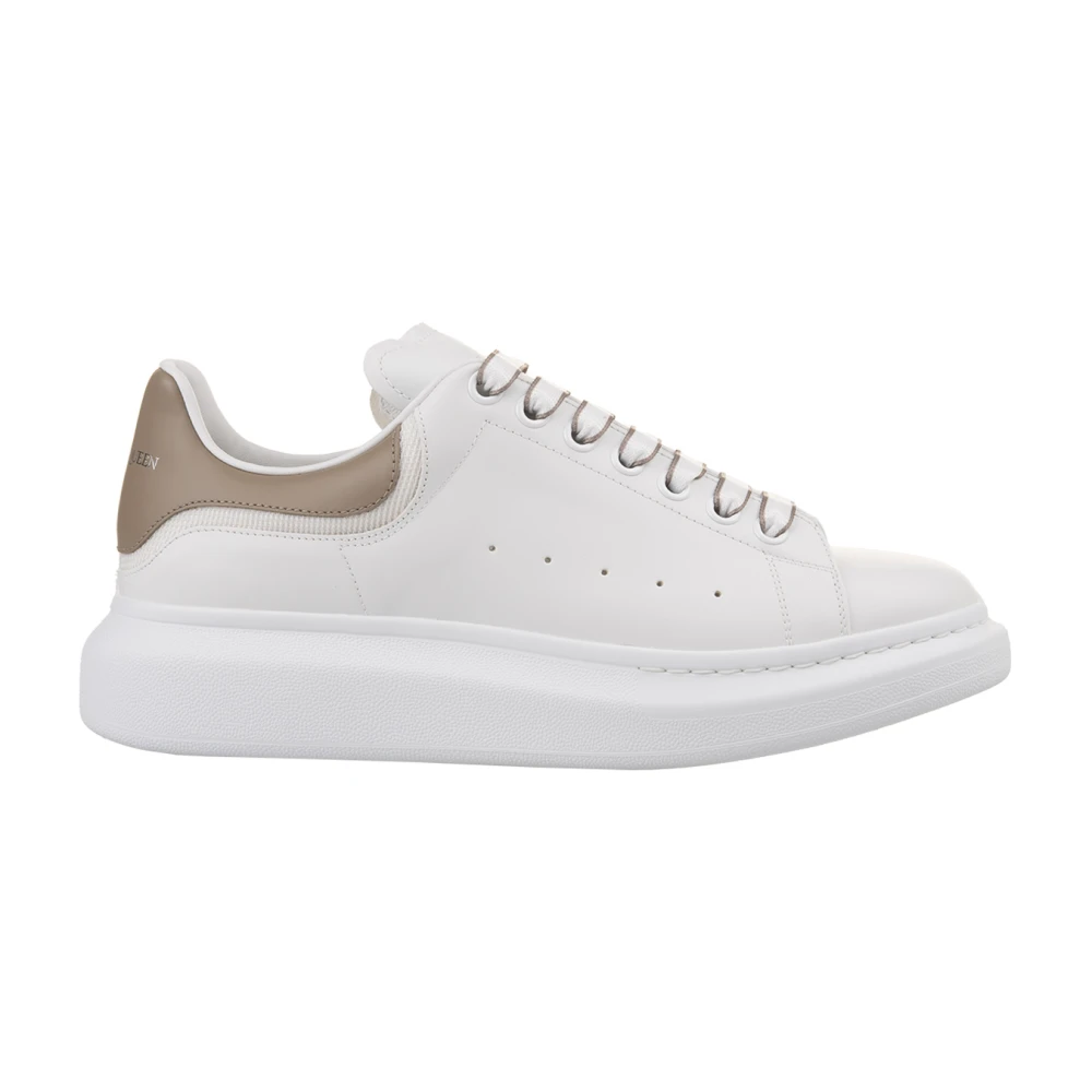 Alexander McQueen Vita Oversized Sneakers med Lerafärgad Häl White, Herr