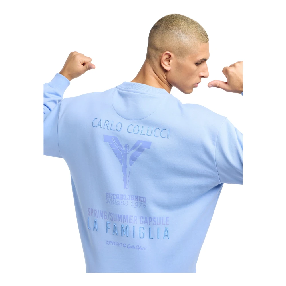 carlo colucci Premium Sweatshirt La Famiglia D'ottavio Blue Heren