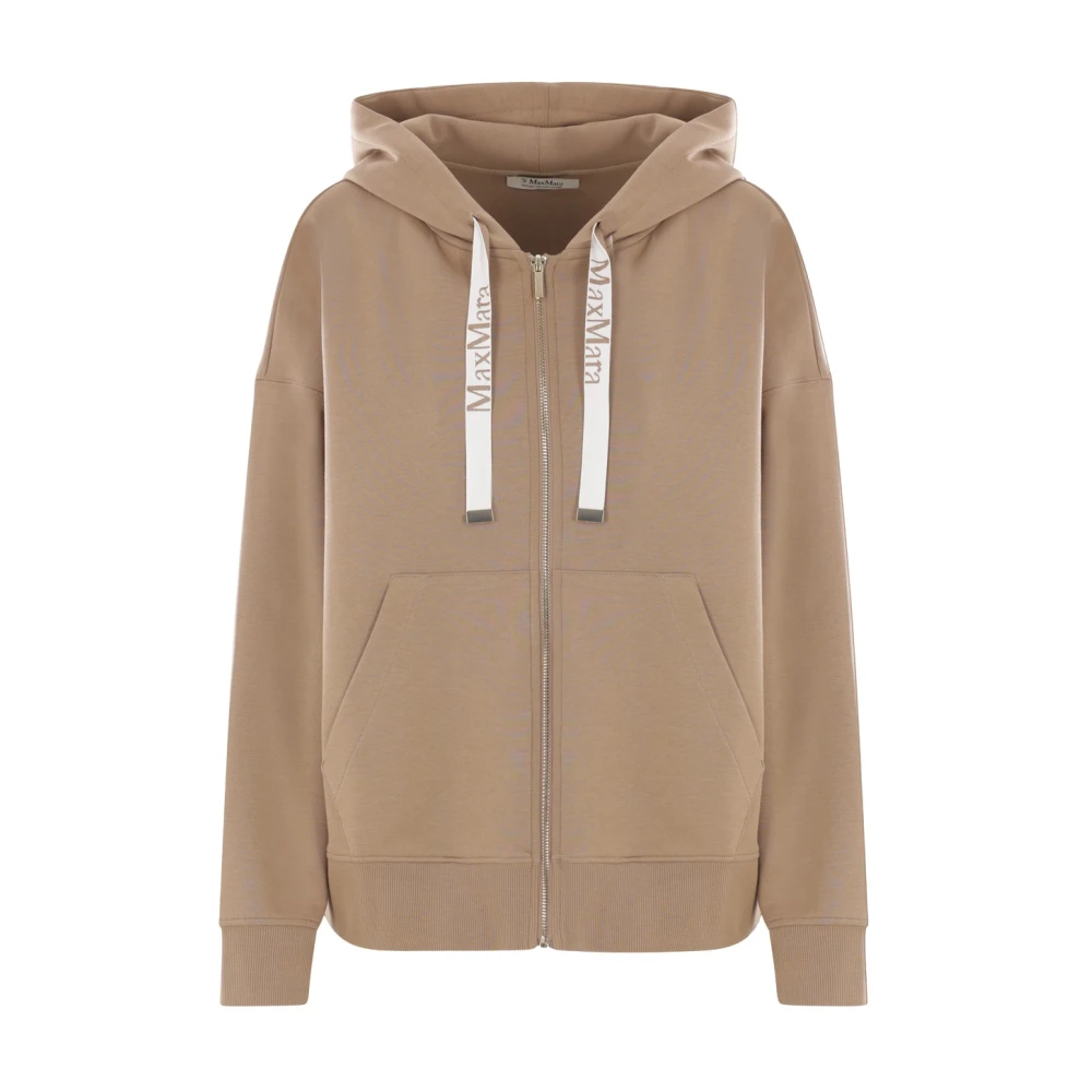 Max Mara Bruine hoodie met logodetails Brown Dames