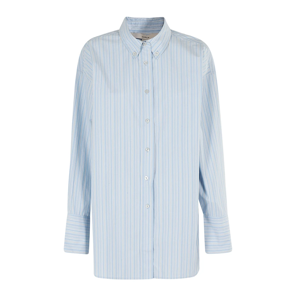 Remain Birger Christensen Gestreepte Oversized Shirt Blue Dames