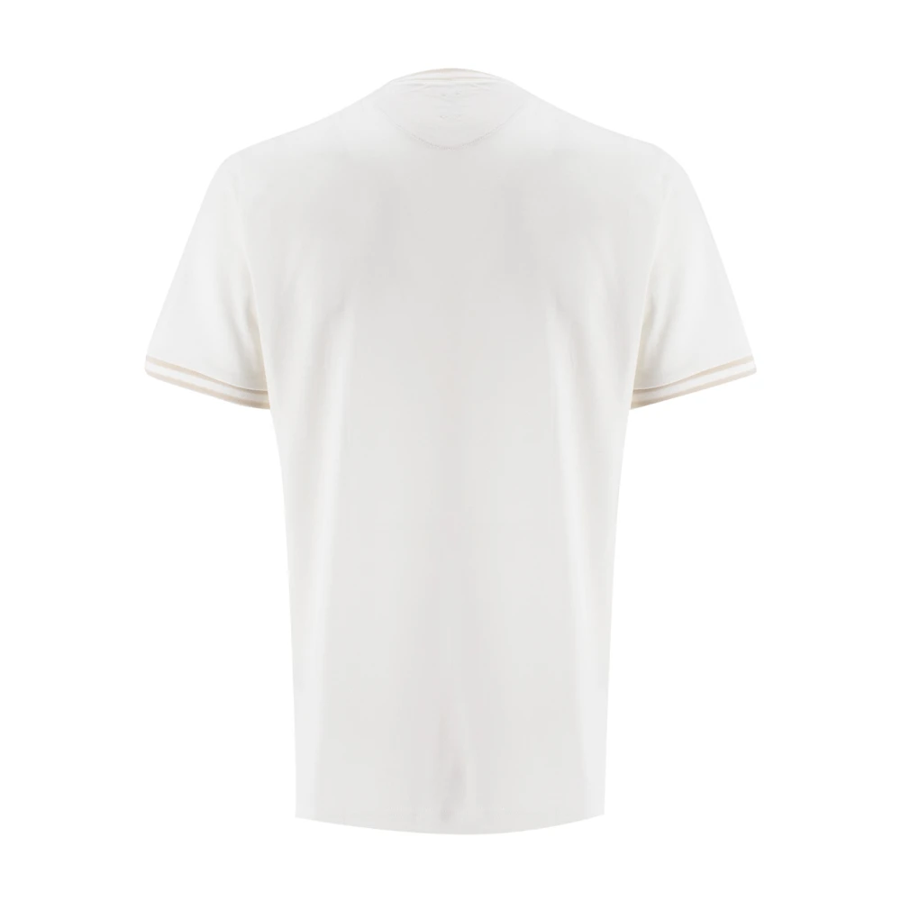 Eleventy Katoenen Crew-neck T-shirt met Contrastinzet White Heren