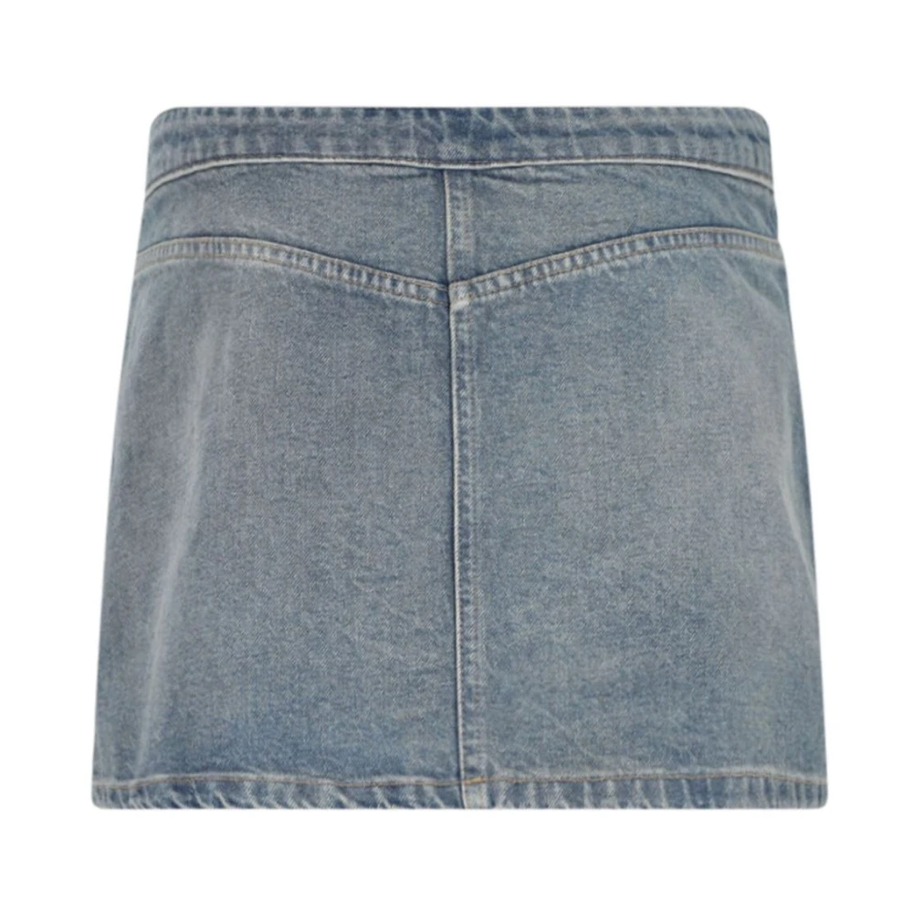 Courrèges Geborduurde Logo Katoenen Rok Blue Dames