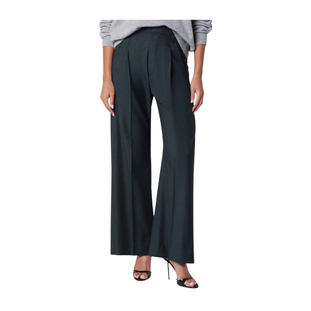 Victoria Beckham Women's Green Tailored Trousers "Ethel" In Wool - Image 3