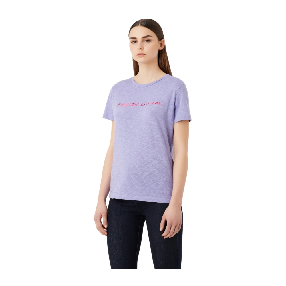 Emporio Armani Stijlvolle T-shirts voor mannen en vrouwen Purple Dames