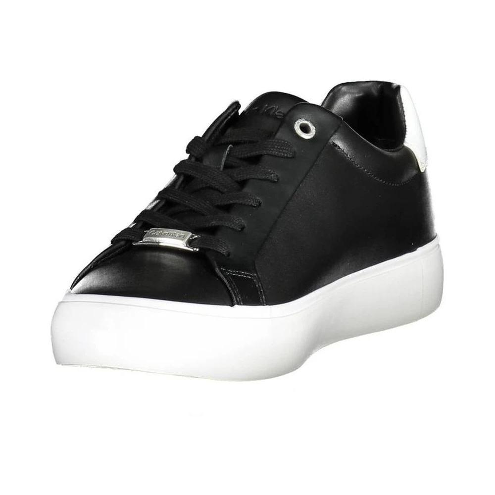 Calvin Klein Women's Black Sneakers, 7 Uk, Urban Elegance Sneaker With Bold Details