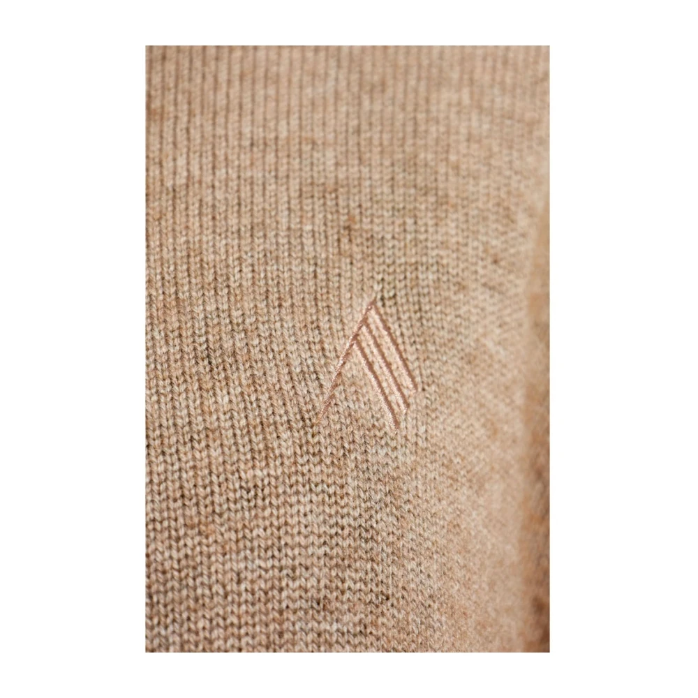 The Attico Bruine Crew Neck Sweater met Logo Brown Dames