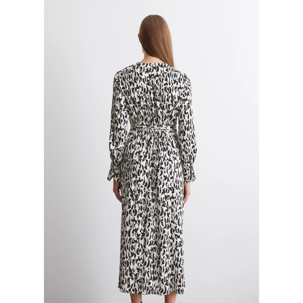 Marc O'Polo Lange wikkeljurk gevormd Multicolor Dames