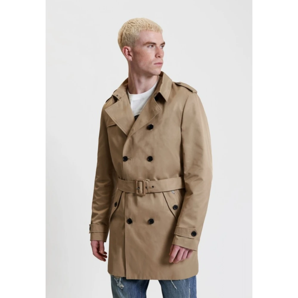 Gianni Lupo Kameel Waterdichte Trenchcoat Brown Heren