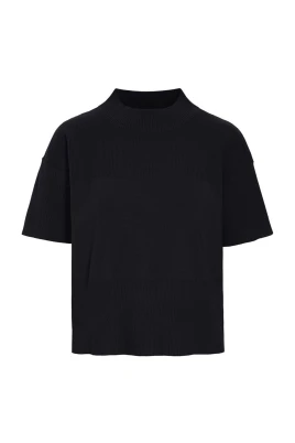 Kortärmad stickad topp