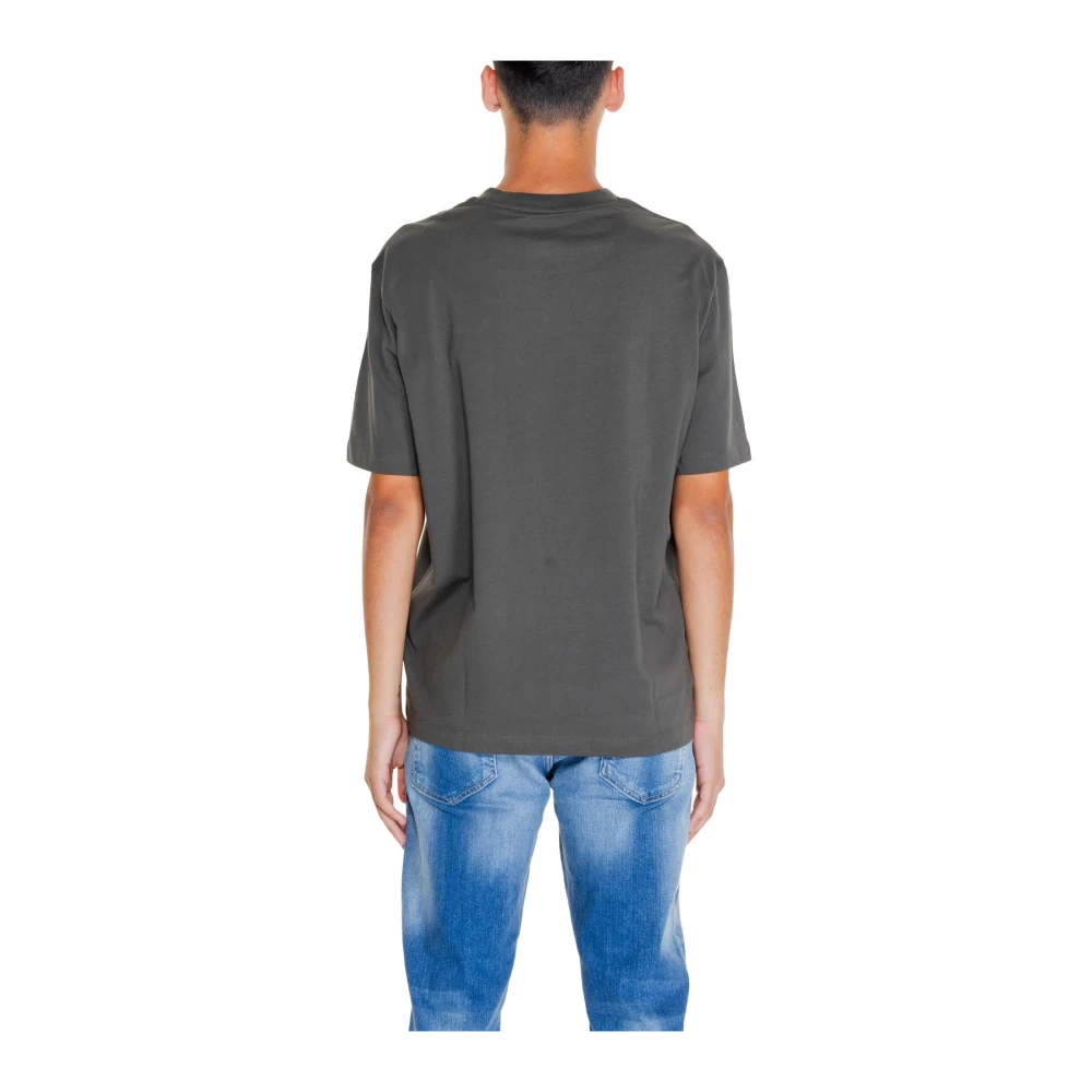 Armani Exchange Groen effen T-shirt met ronde hals en korte mouwen Green Heren