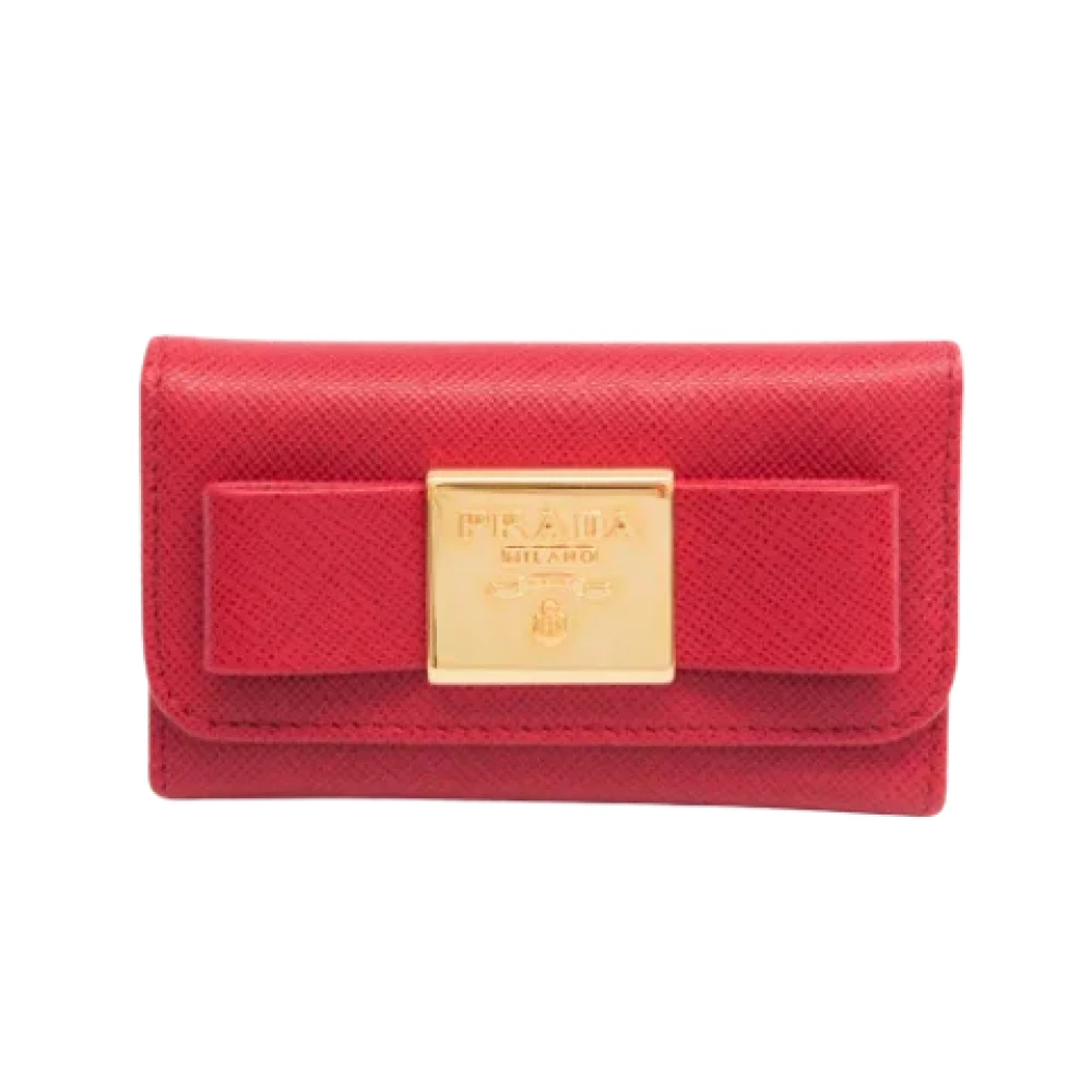 Prada Vintage Pre-owned Leather key-holders Red Dames