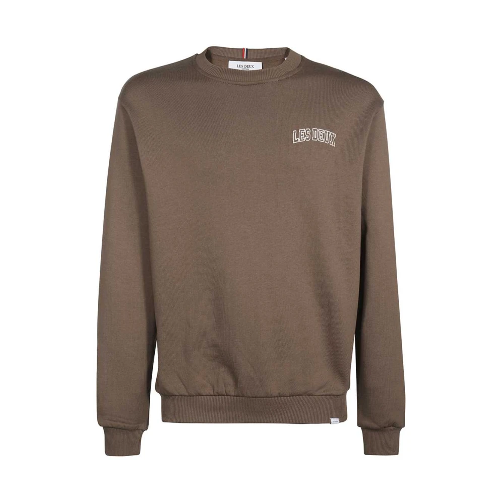 Les Deux Blake Katoenen Crew-Neck Sweatshirt Brown Heren