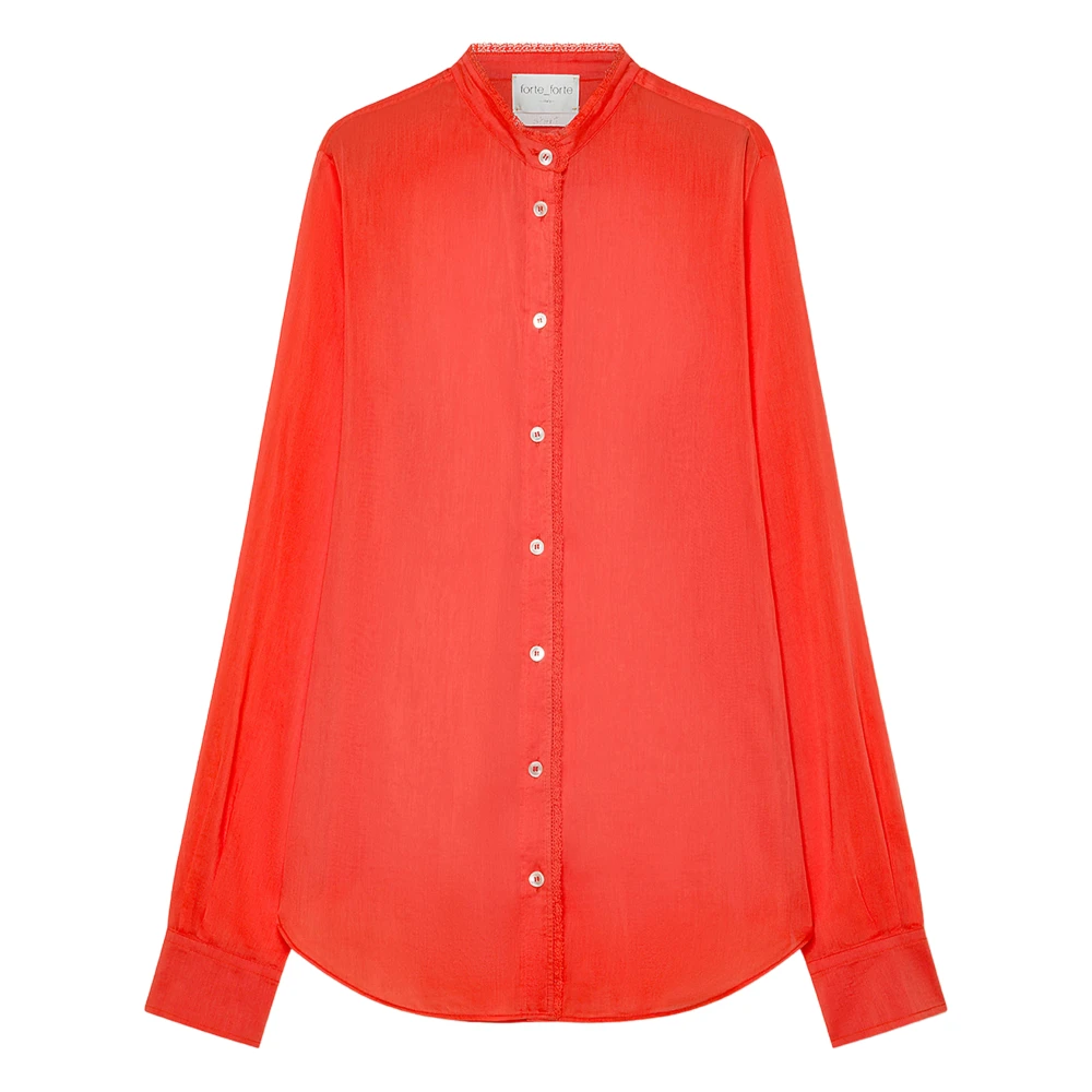 Forte Forte Women's Red Shirts, S, Voile Grandfather Shirt