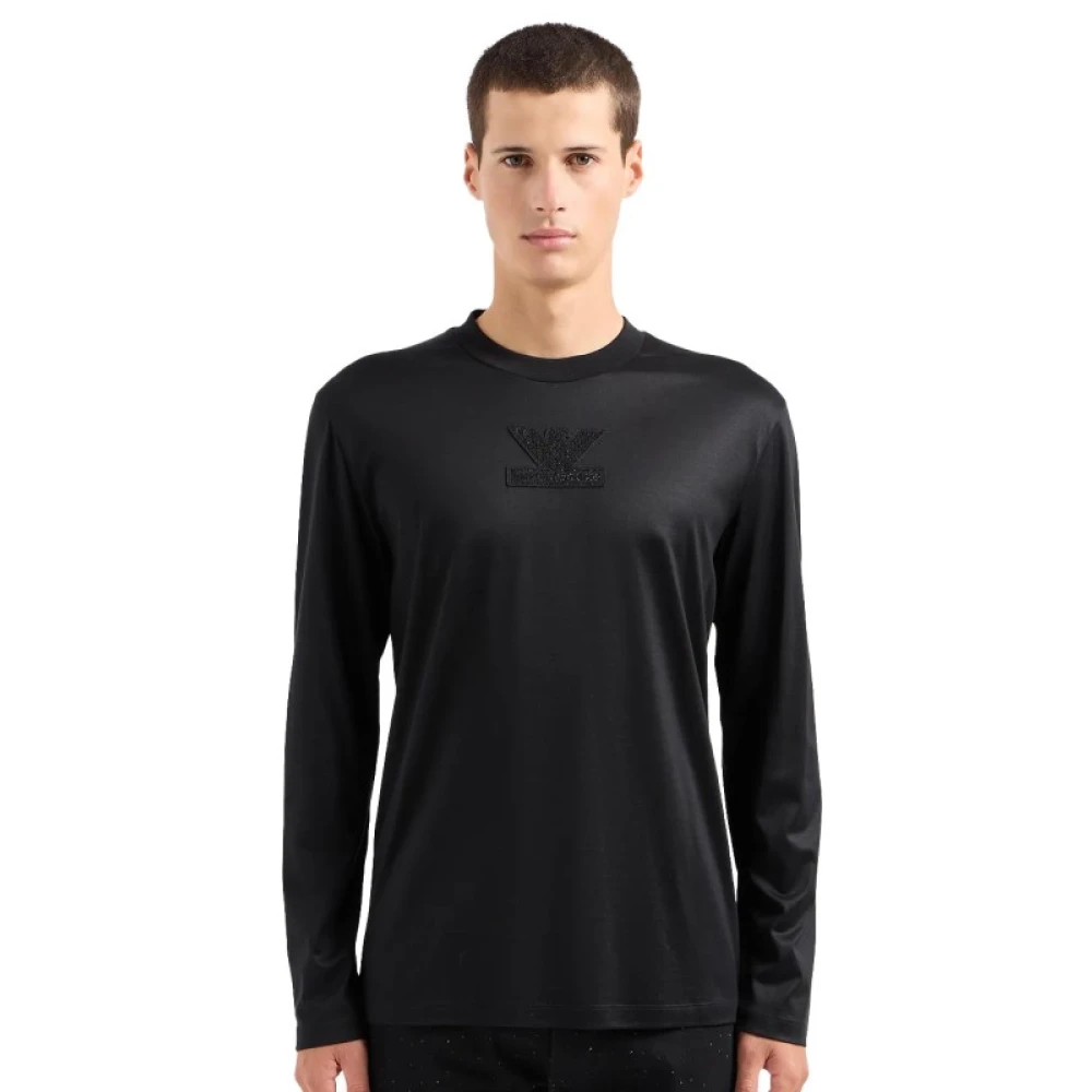 Armani Wijdvallend Clubwear T-shirt in Zwart Black Heren