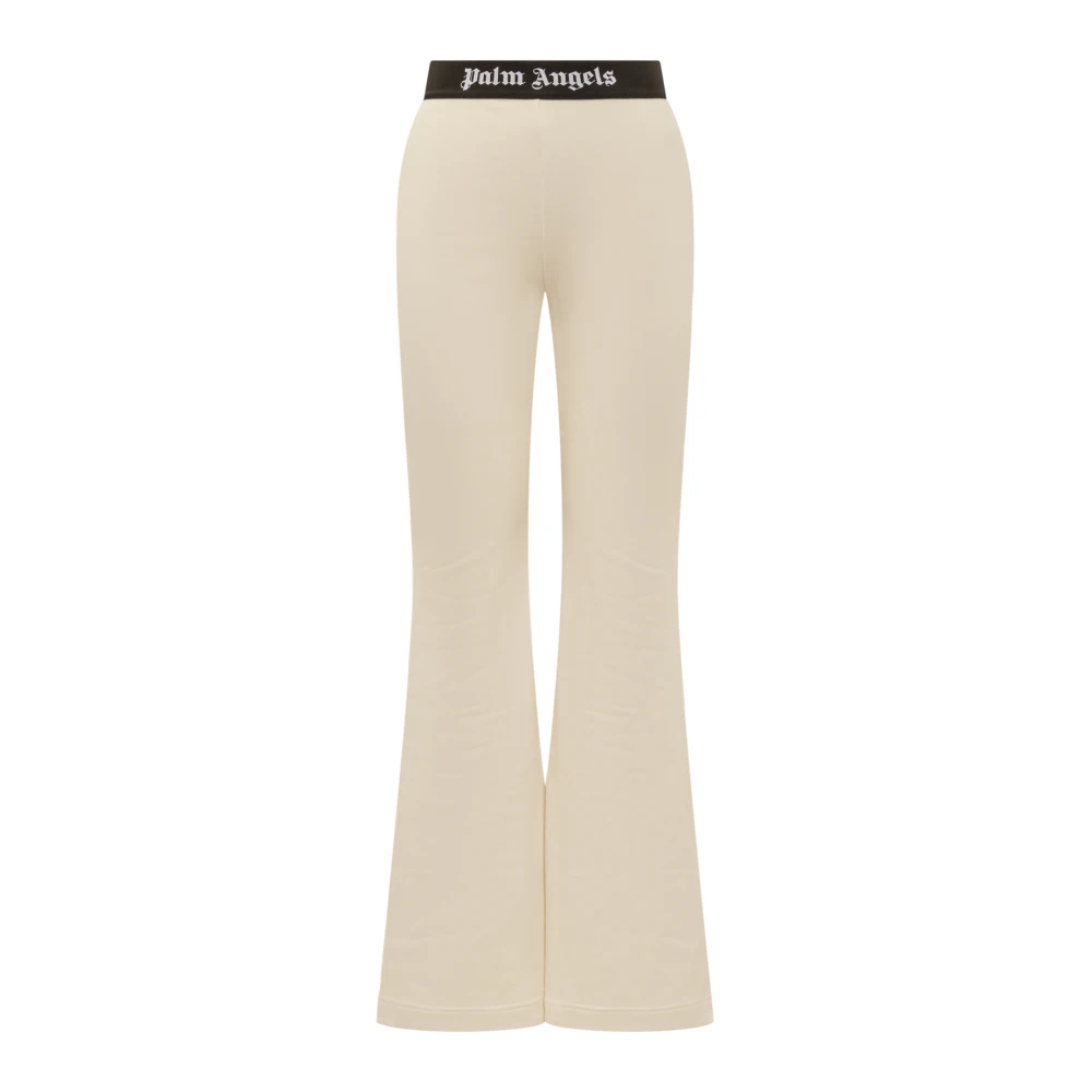 Palm Angels Logo Tape Sweatpants Beige Dames