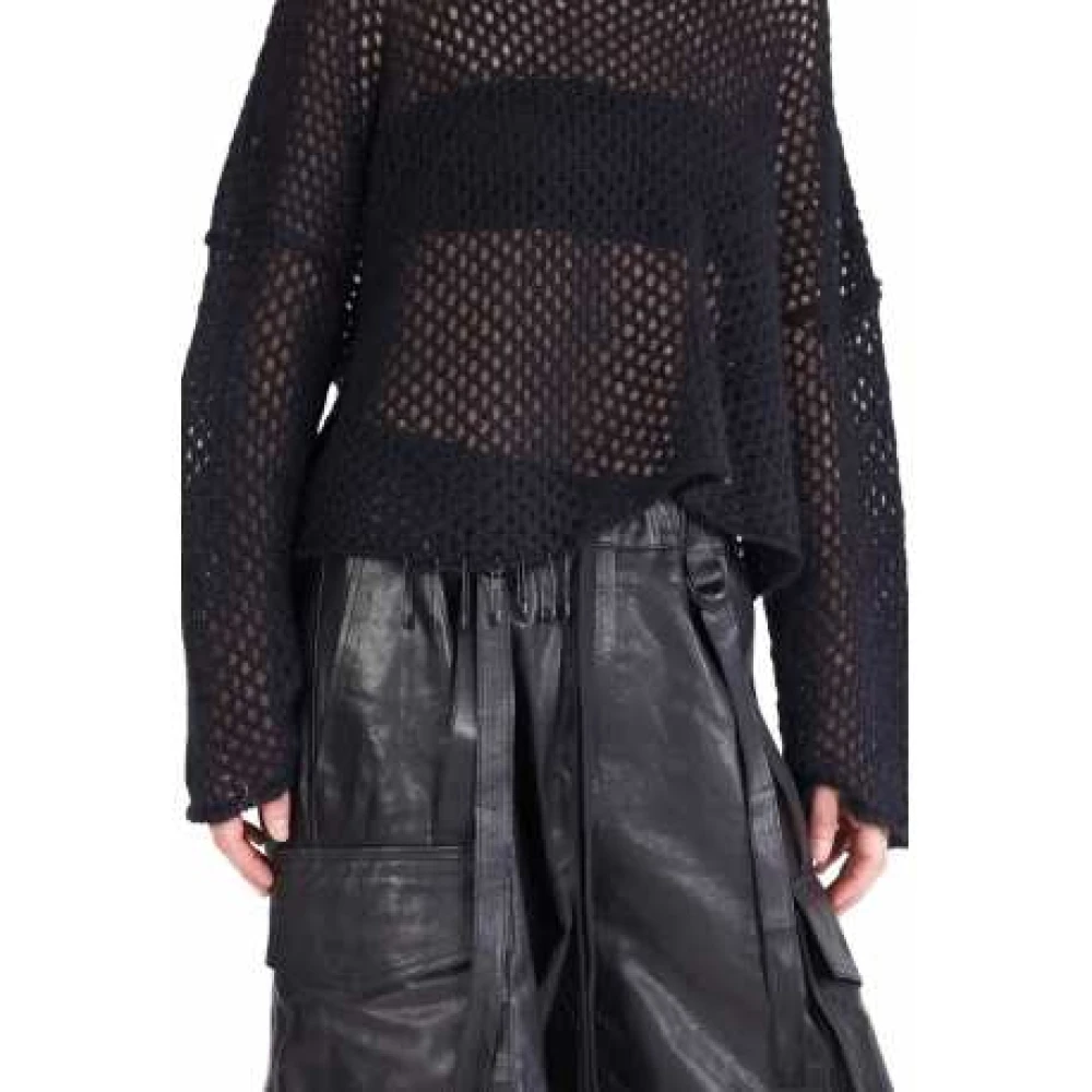 Isabel Benenato Zwarte Veiligheidsspeld Trui Oversized Black Dames