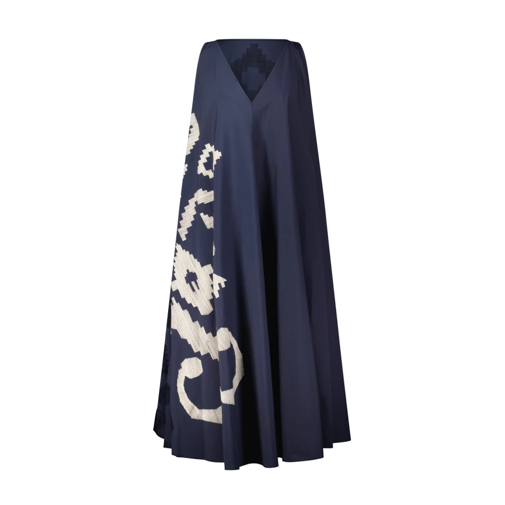 Liviana Conti Geborduurde Wijde Jurk Blue Dames