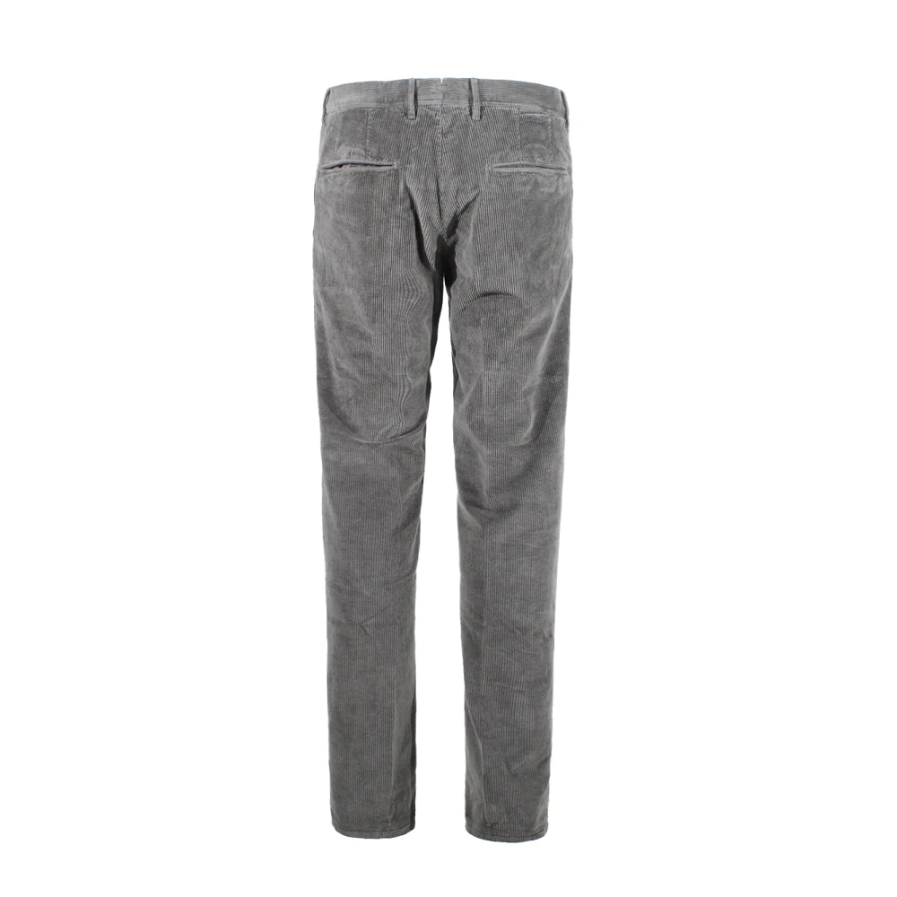 Incotex Ribfluwelen Broek Antraciet Italië Stijl Gray Heren