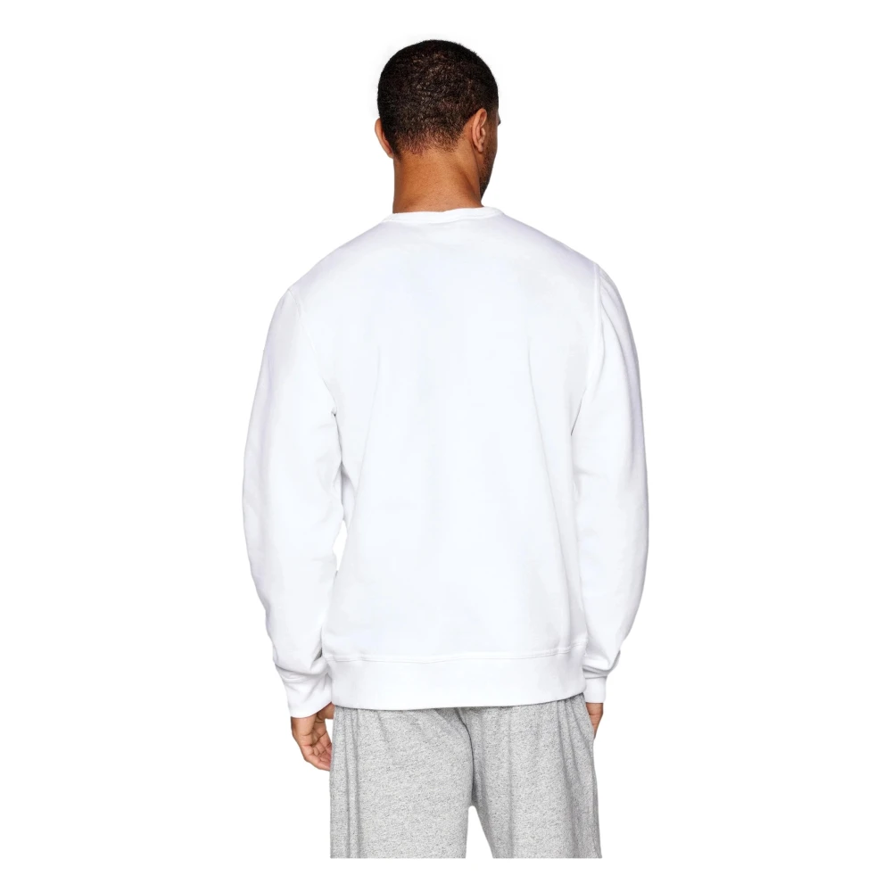 Champion Wit Geborduurd Logo Crewneck Sweatshirt White Heren