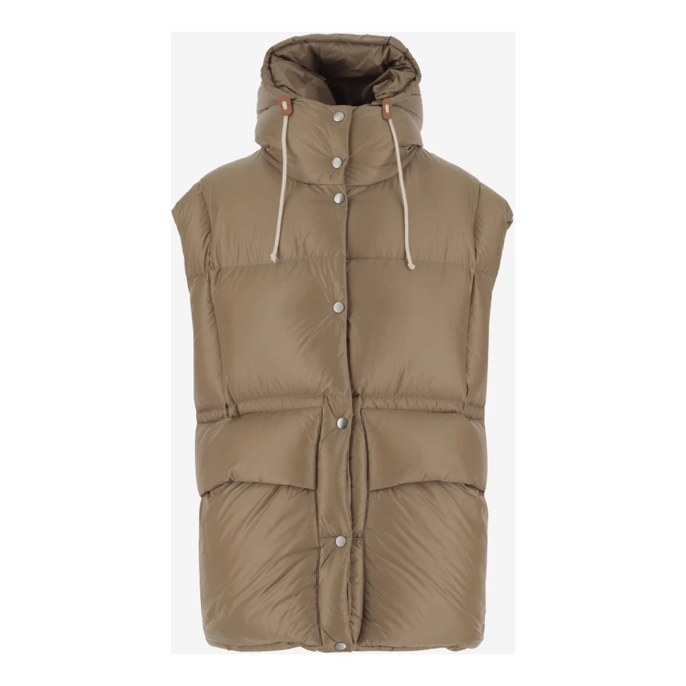 Jil Sander Beige Nylon Gewatteerd Vest Italië Beige Dames