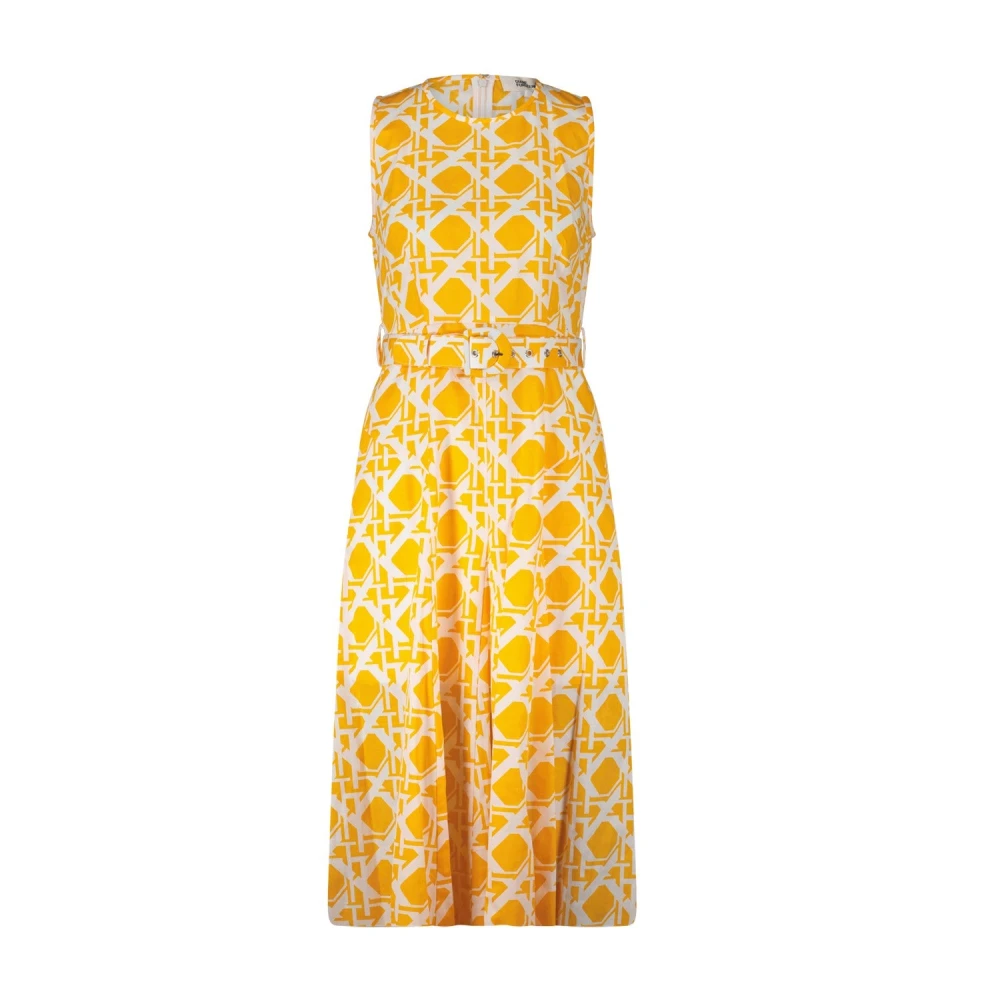 Diane Von Furstenberg Geometrische Zomerjurk met Riem Orange Dames