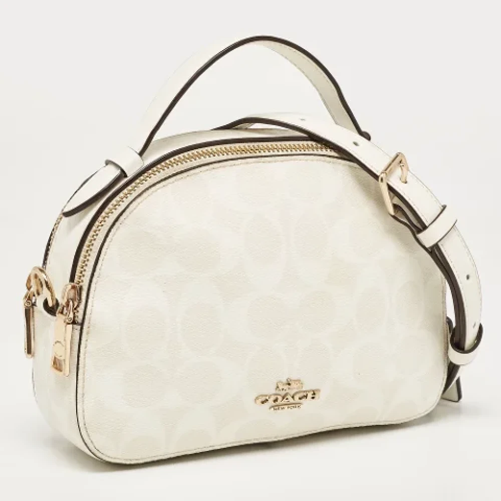 Coach Pre-owned Coated canvas handbags White Dames