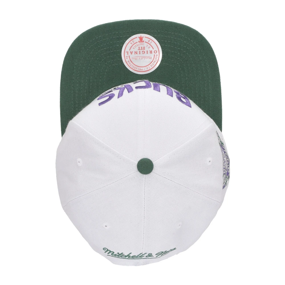 Mitchell & Ness Milwaukee Bucks Platte Klep Snapback Pet White Heren