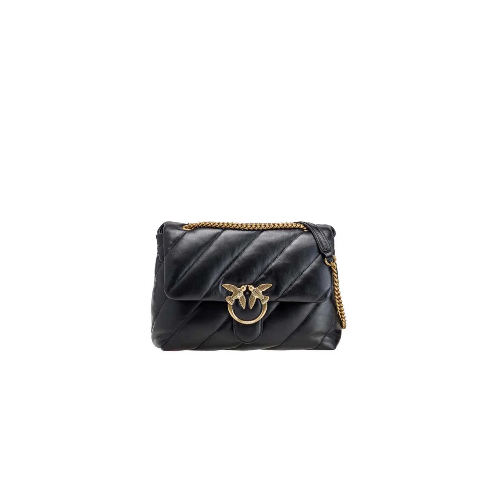 Pinko Love Bag Puff Zwart Leer Black Dames