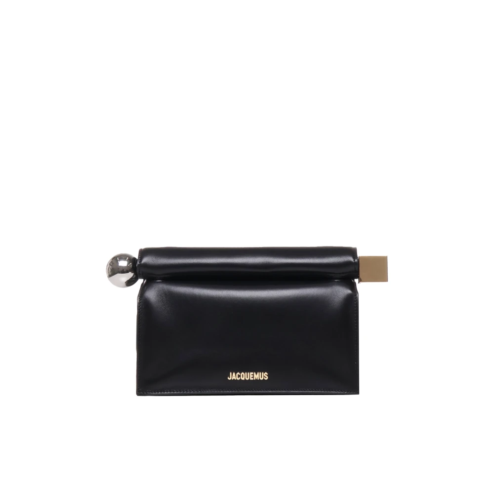 Jacquemus Zwarte Ronde Vierkante Clutch Tas Black Dames