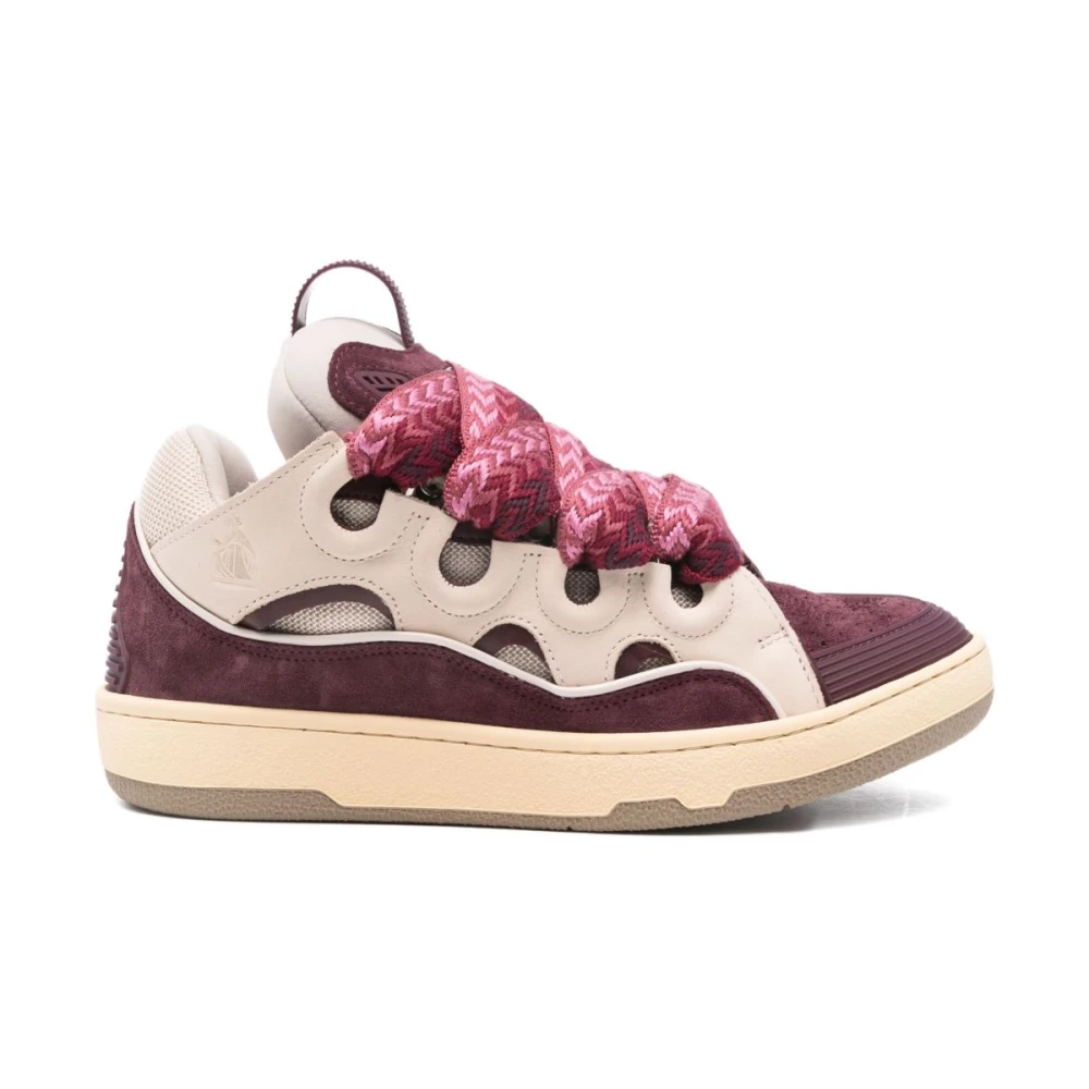 Lanvin Women's Pink Curb Leather Trainers