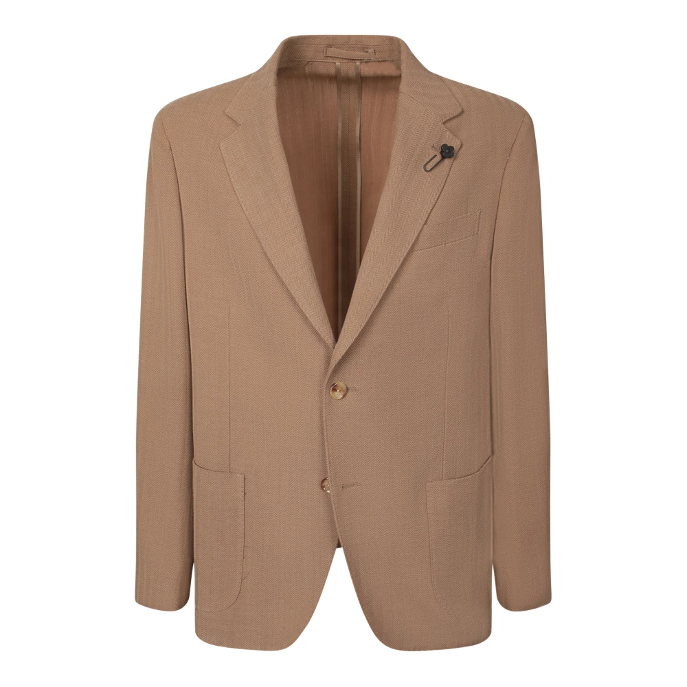Lardini Beige Blazer Klassieke Stijl Brown Heren