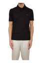 polo-noir-en-coton-a-boutons