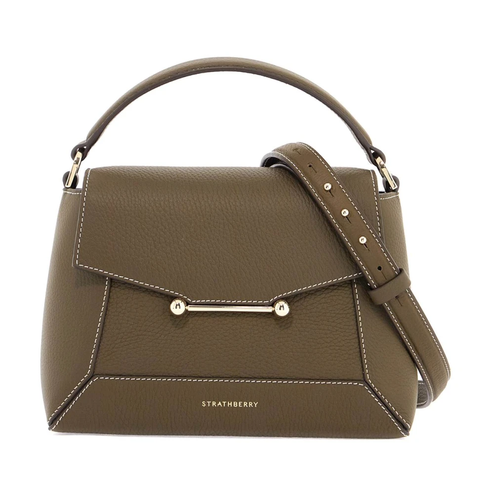 Strathberry Khaki Leren Handtas Mozaïek Green Dames