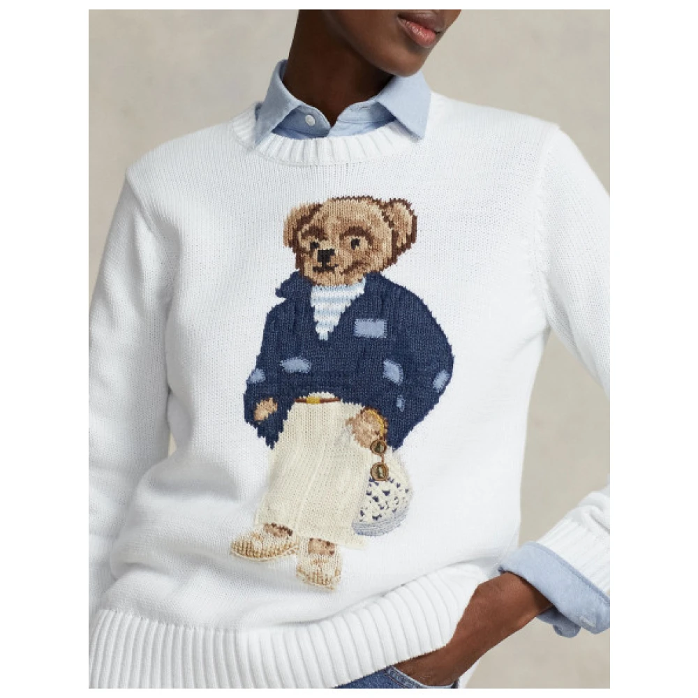 Polo Ralph Lauren Polo Bear Katoenen Trui White Dames