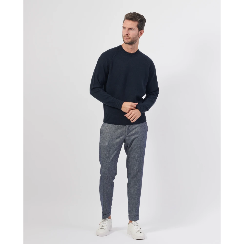 Hugo Boss Blauwe Cashmere Trui Regular Fit Blue Heren