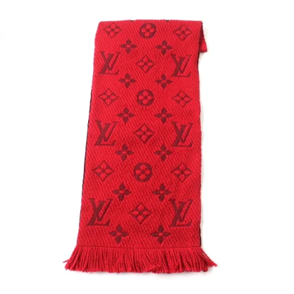 Louis Vuitton Vintage Pre-owned Wool scarves Red Dames