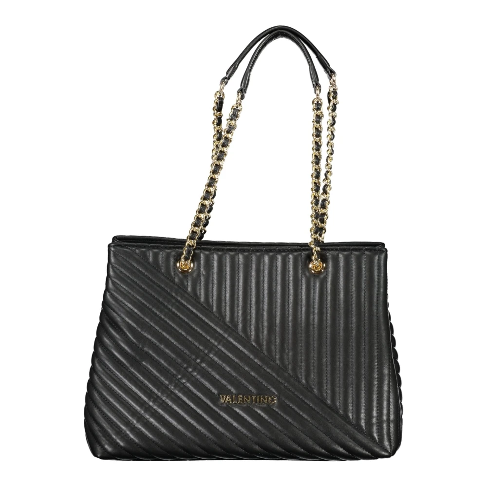 Valentino by Mario Valentino Zwarte Schoudertas met Ketting en Rits Black Dames
