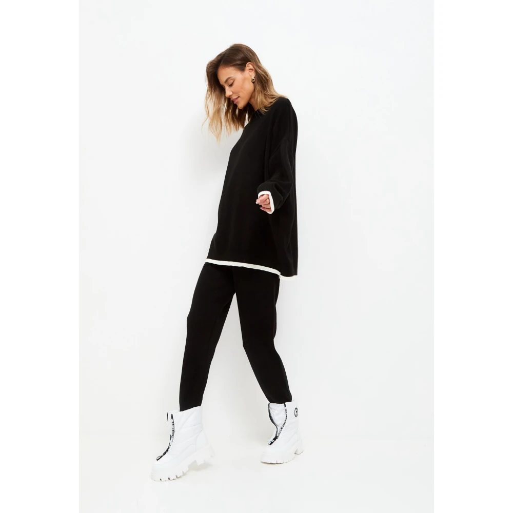 Cesare Gaspari Oversized Jogger set Zwart Black Dames