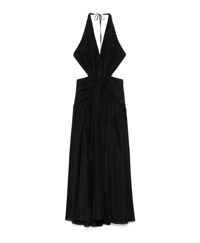 robe-noire-avec-col-halter-et-boutons-avant