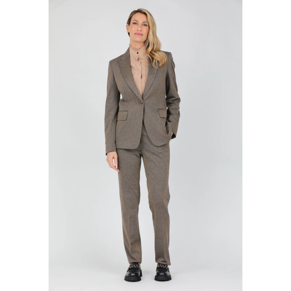 Max Mara Studio Jersey Viscose Milano Jas Brown Dames